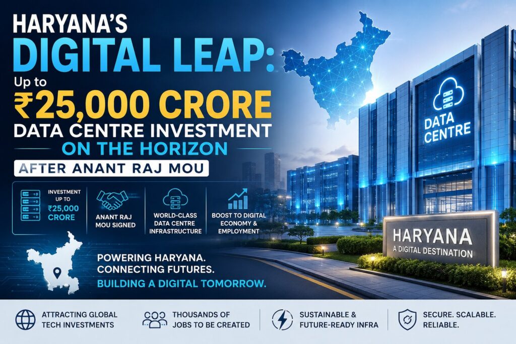 Haryana’s Digital Leap: Up to ₹25,000 Crore Data Centre Investment on the Horizon After Anant Raj MoU