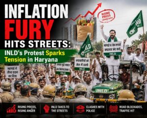 “Inflation Fury Hits Streets: INLD’s Protest Sparks Tension in Haryana”