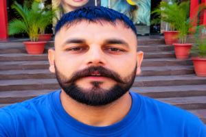 Portrait of Jaskaran Singh alias Gaggu Malli, the Moga youth who died after a shooting incident in Sukhanand village.