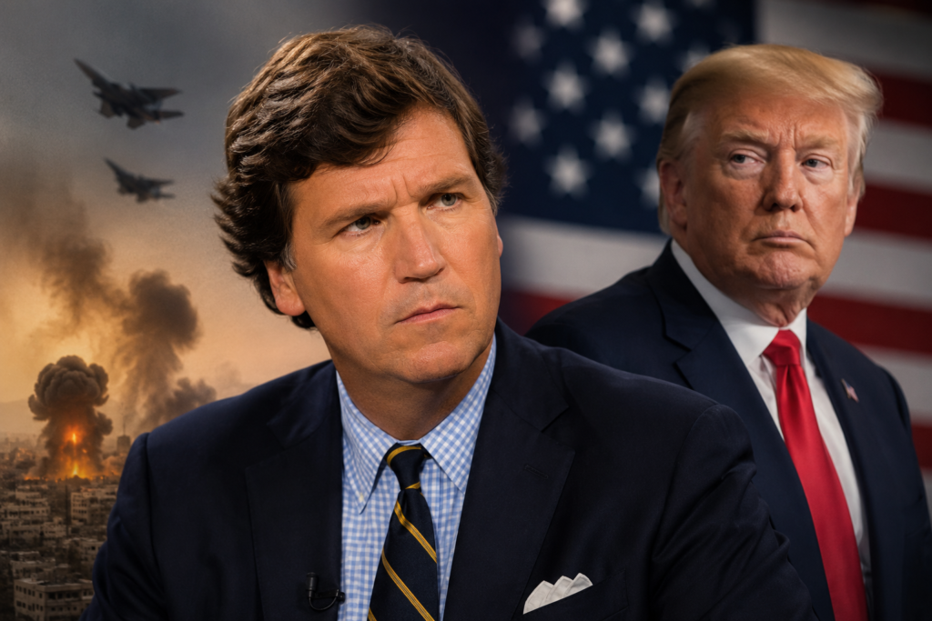 As Donald Trump’s decision to strike Iran sparks divisions within the MAGA movement, Tucker Carlson’s response highlights growing debates over foreign policy and the future of America First politics.