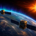 NASA DAPHNE mission satellites orbit Earth while monitoring atmospheric activity and space weather conditions.