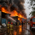 Massive Fire Erupts at Noida Scrap Market, Firefighters Launch Emergency Operation