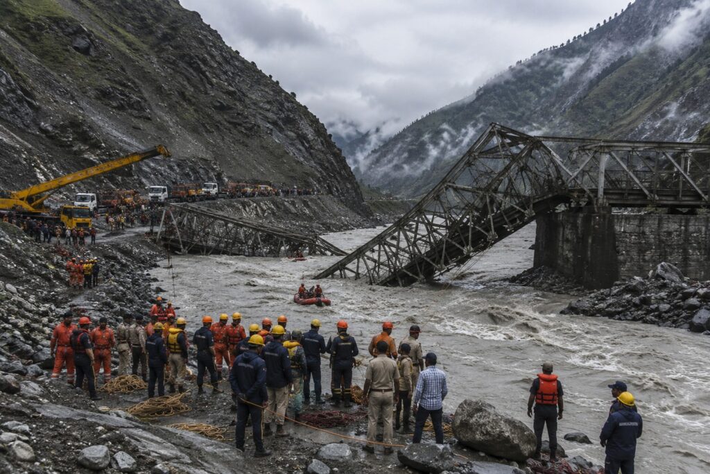 Truck Plunges into Satluj after bridge collapse in Himachal`s Kinnaur