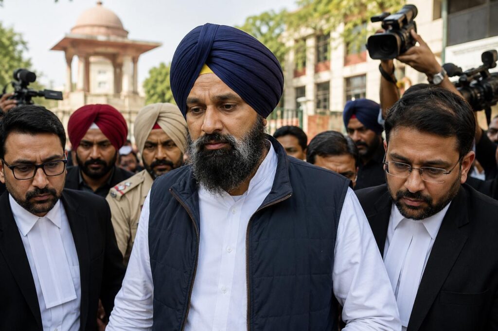 Shiromani Akali Dal leader Bikram Singh Majithia approaches court seeking anticipatory bail in an ongoing legal case.