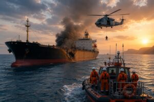 Rescue efforts continue after a deadly vessel incident near the Strait of Hormuz left two Indian sailors dead and a chief engineer missing.