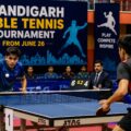 Table tennis players in action ahead of the upcoming championship in Chandigarh, scheduled to begin on June 26 with participants from across the region