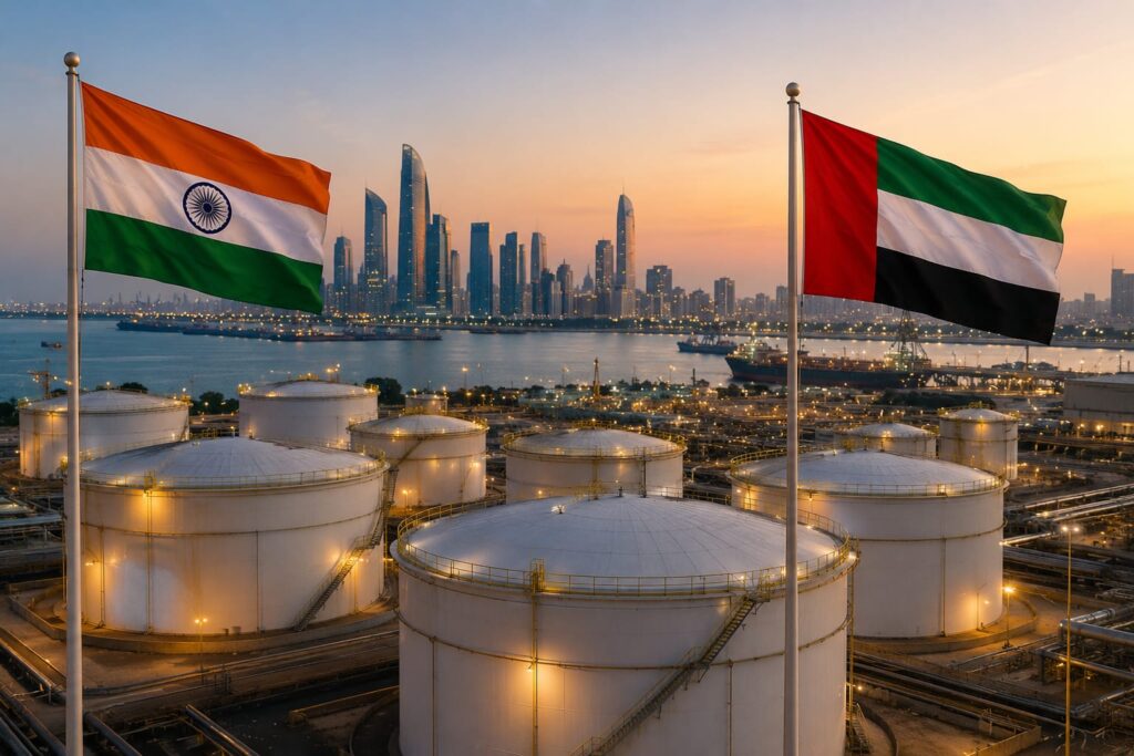 India and UAE deepen energy ties with expanded oil storage plans.