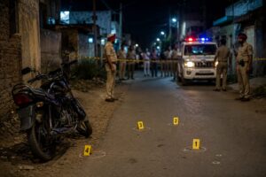 Police probe shooting in Zira village as bike-borne assailants flee after firing, security tightened in the area.