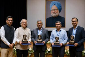The institute honoured four individuals with the first-ever Dr Manmohan Singh Awards, recognising outstanding contributions to research, education, and public service.