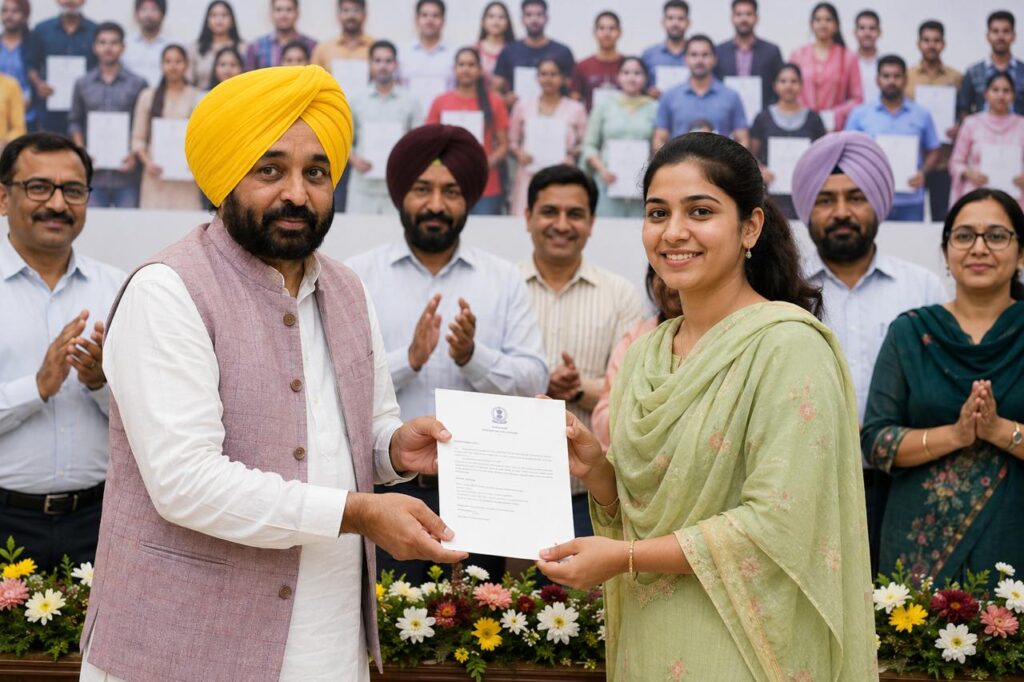 Punjab CM Bhagwant Singh Mann Hands Over 523 Job Letters The Chief Minister distributed appointment letters to newly recruited candidates as part of Punjab’s ongoing efforts to strengthen public services and create employment opportunities.