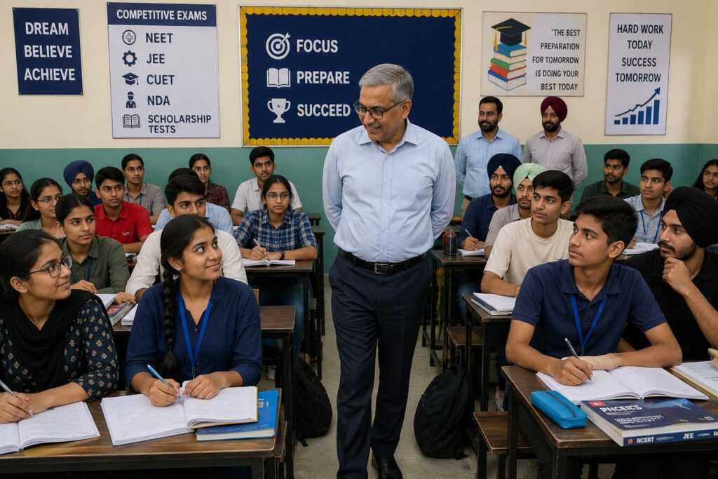 Government school students receive expert guidance to prepare for competitive examinations