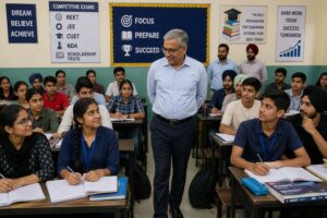 Government school students receive expert guidance to prepare for competitive examinations