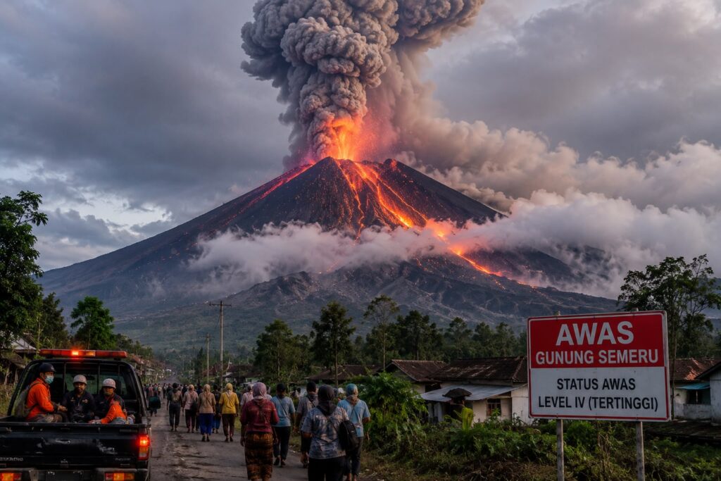 Java on Edge as Mount Semeru Volcano Roars Back to Life; Indonesia Issues Highest Alert Authorities intensify evacuation and monitoring efforts as volcanic activity raises concerns across East Java.