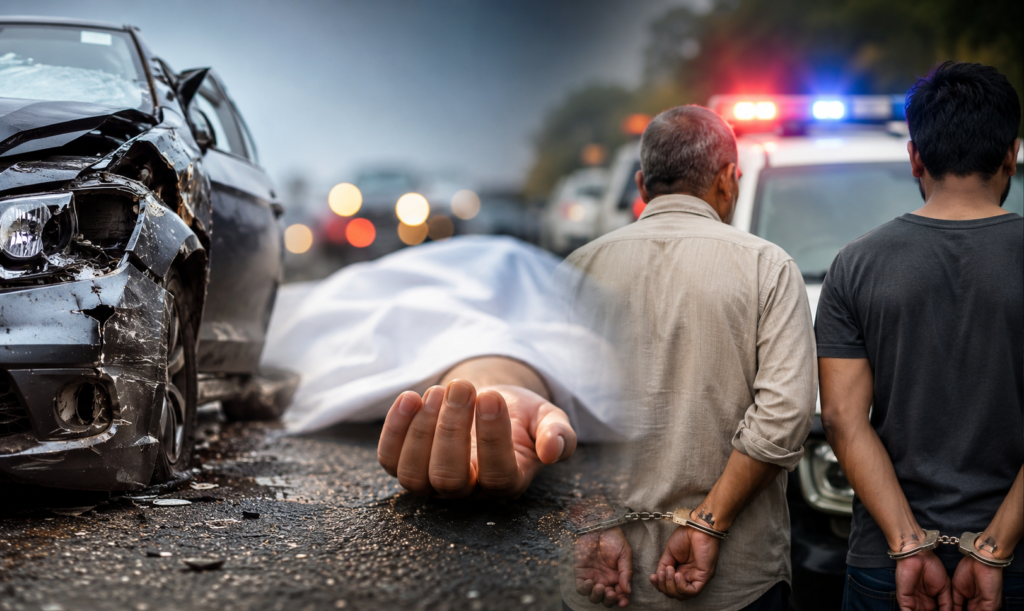 car crash aftermath with arrest scene car crash with arrest