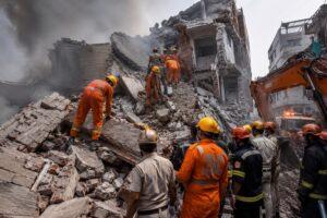 dehli building collapse