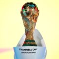 FIFA World Cup trophy displayed as a symbol of international football competition