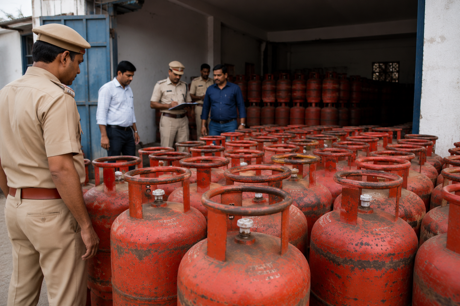 gas cylinders Haryana gas agency raid