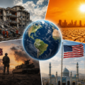 Global markets monitor geopolitical tensions and climate-related disruptions.