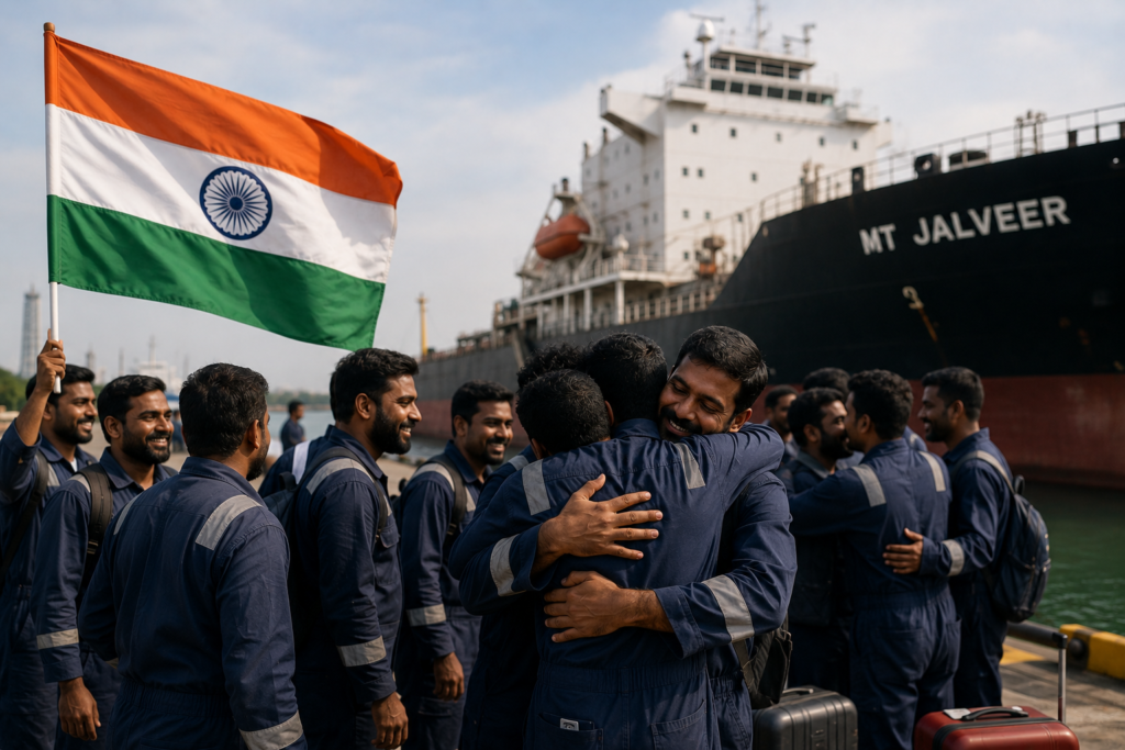 mt jalveer All 20 Indian Crew Members of MT Jalveer Return Home Safely, Says Indian Mission