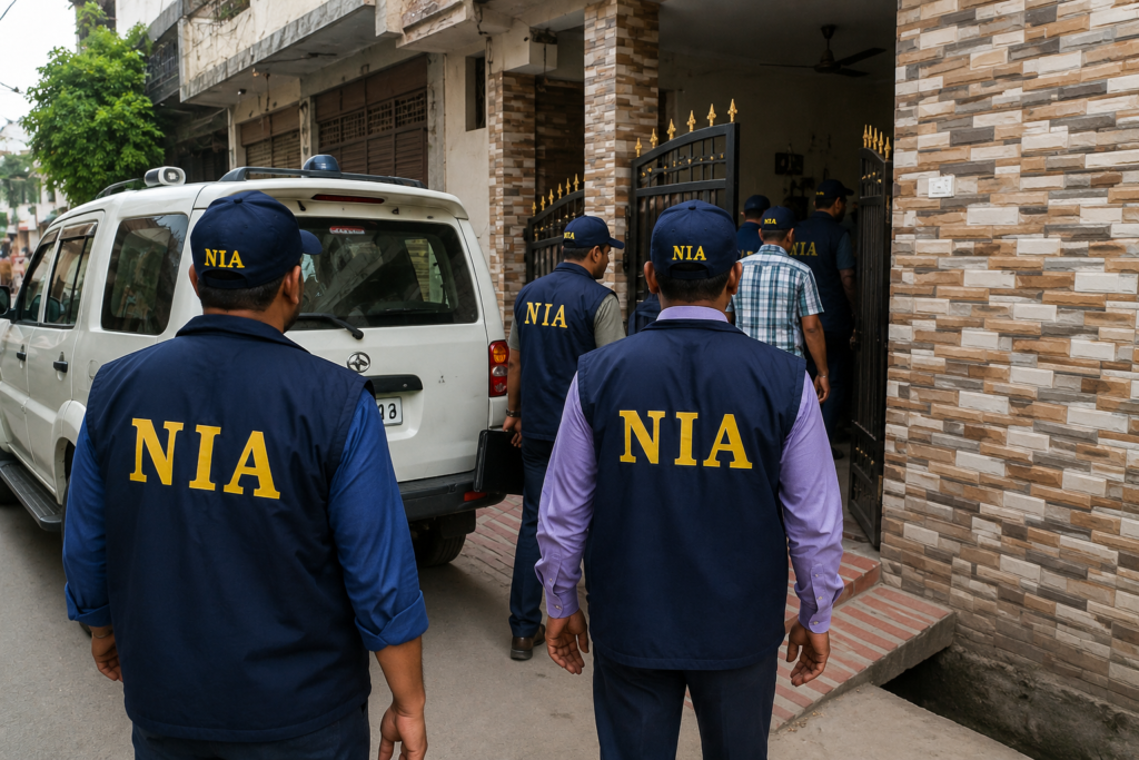 nia officers at residential raid scene nia officers at residential raid