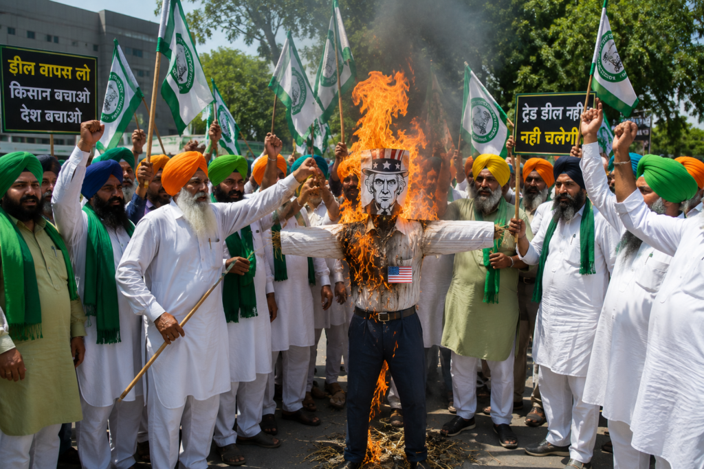 protest burning effigy in street