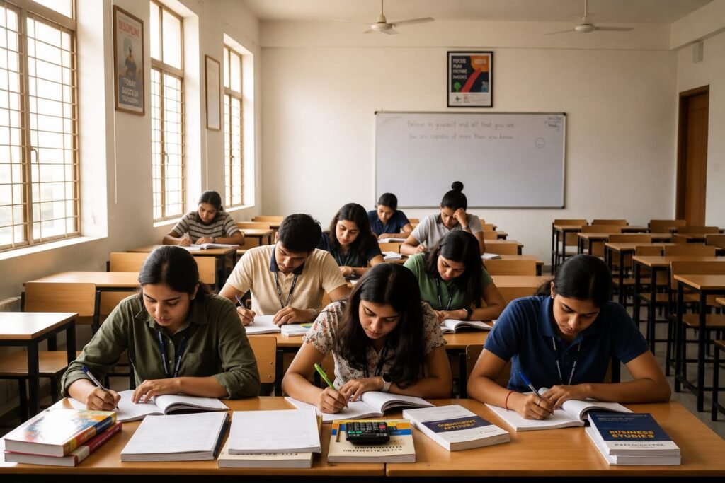 Students using Effective Study Methods for Exam