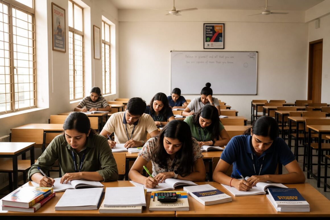 Students using Effective Study Methods for Exam
