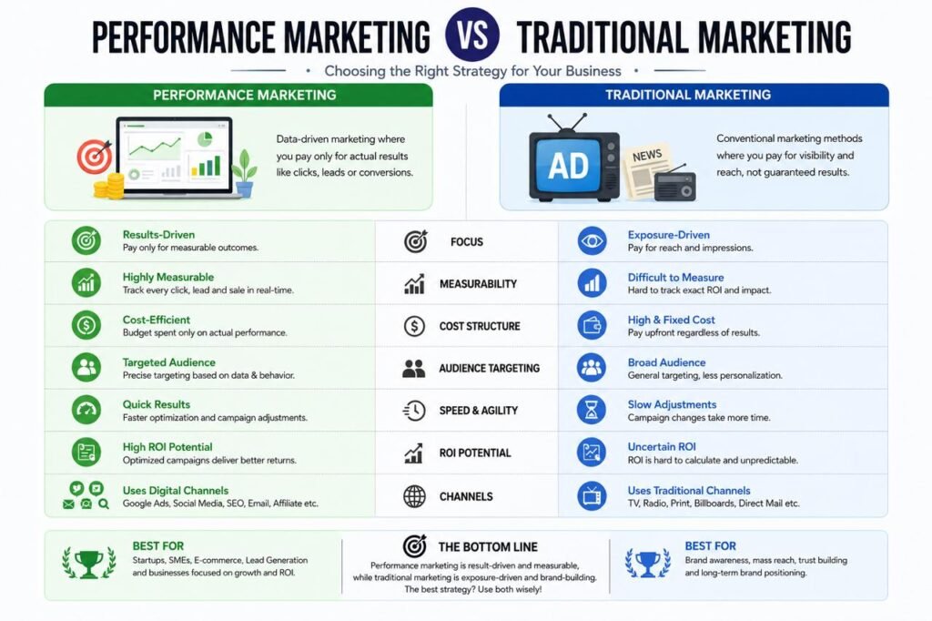 traditional vs performance marketing