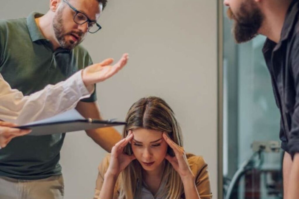 Modern workplace stress highlighting burnout, rigid schedules, and the changing future of work.