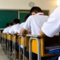 Students studying in a classroom representing Chandigarh school education rankings.