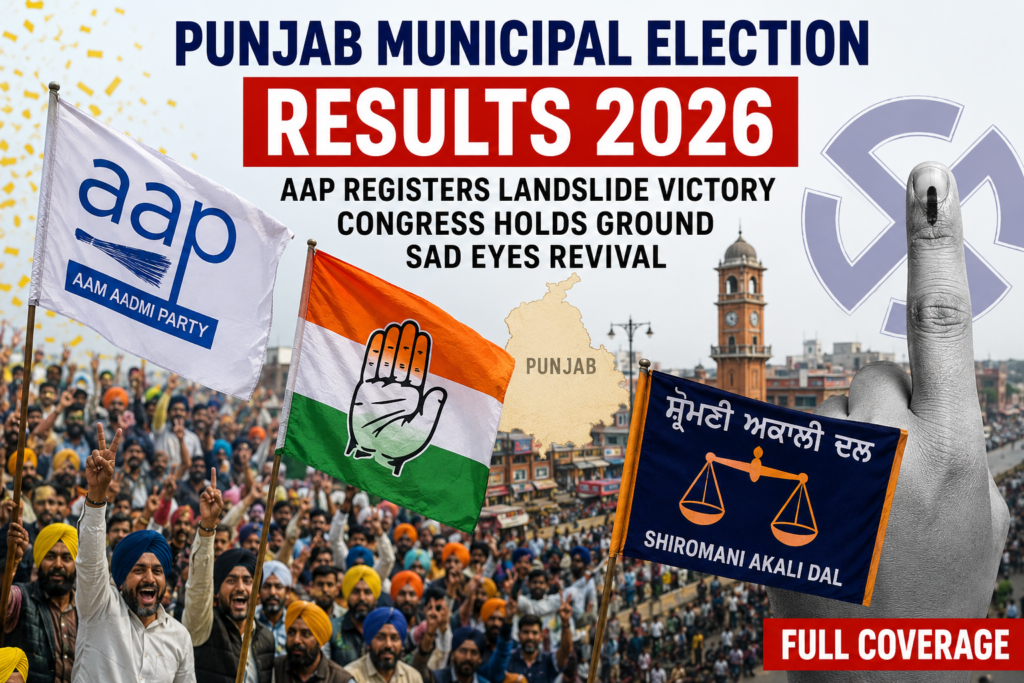 ChatGPT Image Jul 2, 2026, 10_19_08 AM Punjab Municipal Election Results 2026 LIVE: AAP sweeps polls; SAD makes comeback bid, Congress puts up strong fight | Full Coverage
