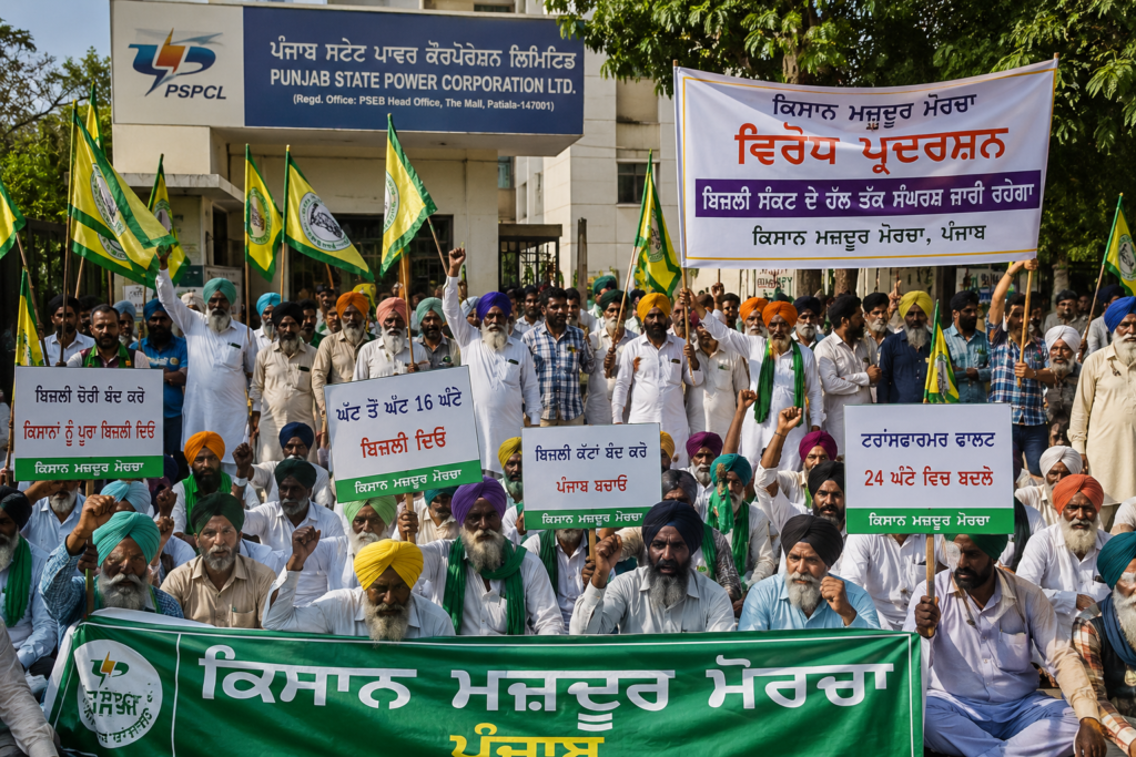 ChatGPT Image Jul 2, 2026, 10_55_18 AM Kisan Mazdoor Morcha holds protest outside powercom offices over power crisis in Punjab, warns of ‘chakka jam’