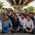 Youths Stage Protest in Jind's Gatauli Against Alleged Jantar Mantar Lathi-Charge on Students