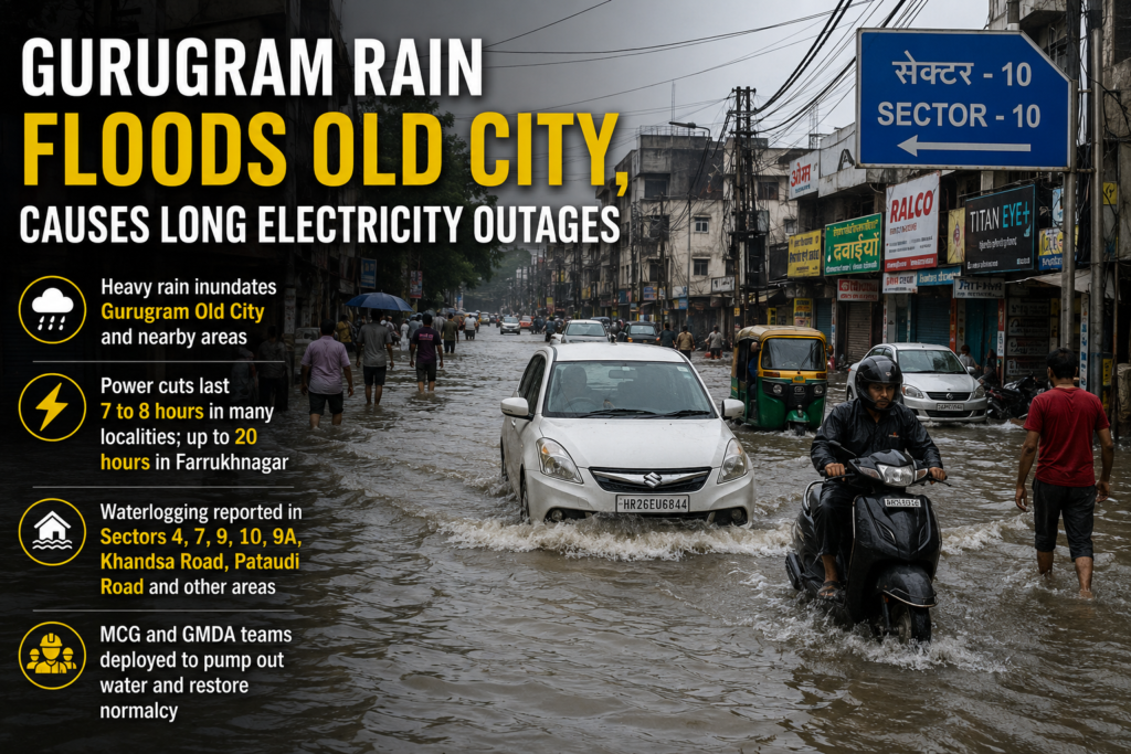 ChatGPT Image Jul 6, 2026, 10_20_34 AM Gurugram rain floods Old City, causes long electricity outages