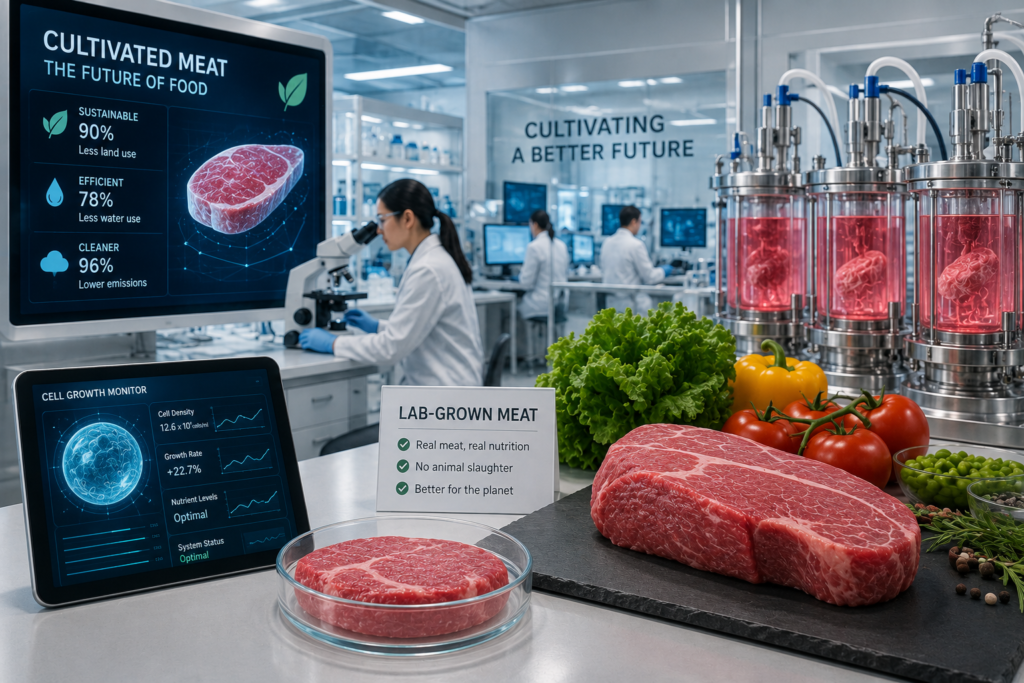 ChatGPT Image Jul 6, 2026, 12_18_54 PM Lab-Grown Meat: Can Cultivated Meat Change the Future of Food?