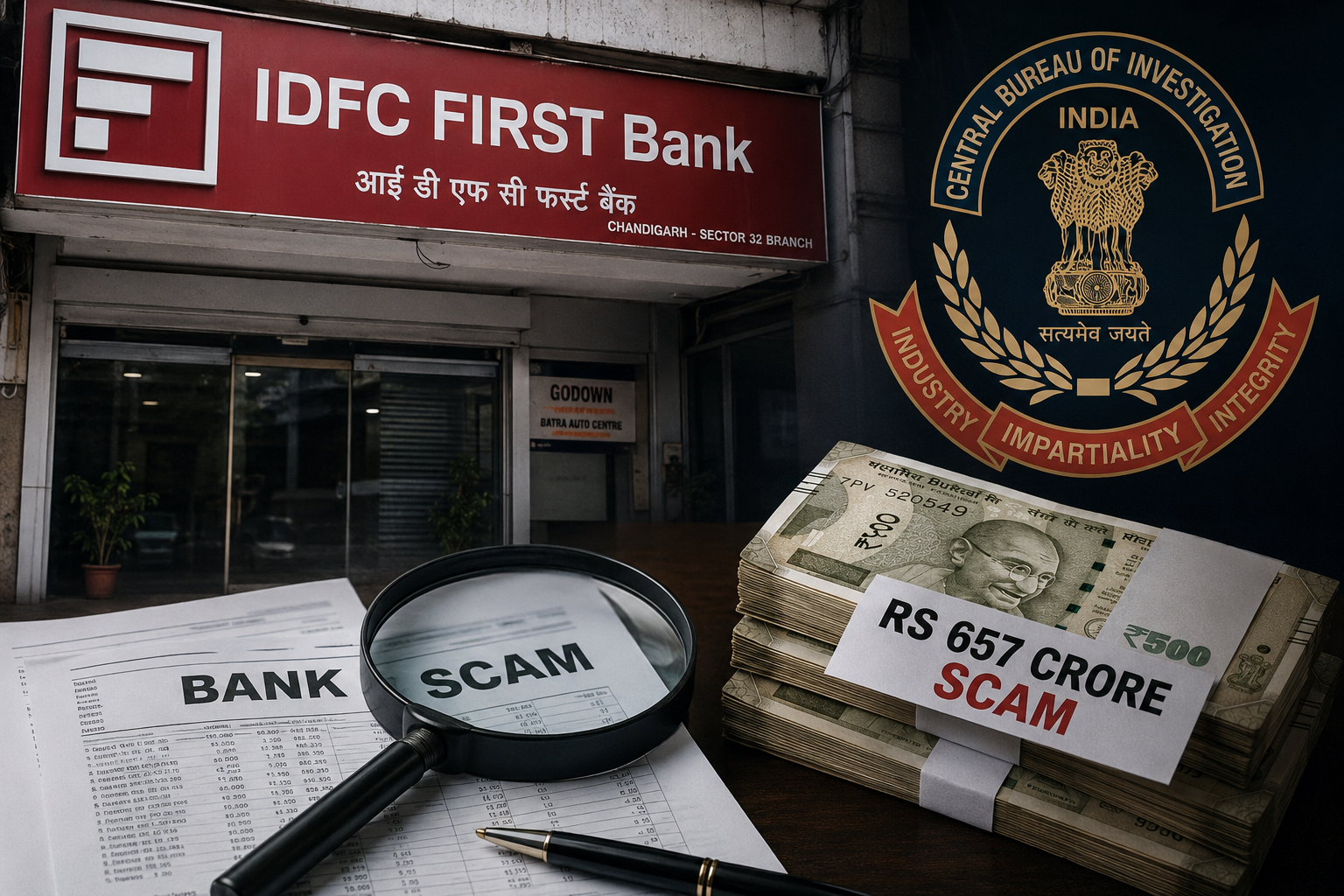 ias scam CBI investigation into the alleged Haryana IAS scam involving a Rs 657-crore bank fraud and IDFC First Bank
