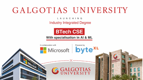 Galgotias University in Collaboration with Microsoft and Powered by byteXL, Launches an Industry-Integrated AI & ML Degree Galgotias University in Collaboration with Microsoft and Powered by byteXL, Launches an Industry-Integrated AI & ML Degree