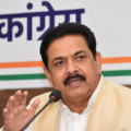 Congress leader Satpal Kaushik speaking at a press conference about the regularization of guest teachers.
