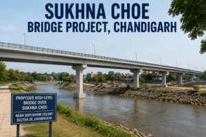 Sukhna Choe bridge project near Bapudham Colony in Chandigarh