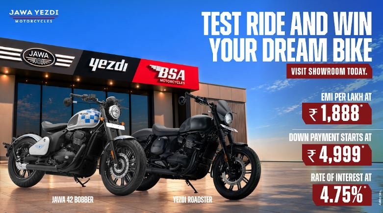 From Dream to Reality: This Diwali, Test Ride a Jawa, Yezdi or BSA and Stand a Chance to Win a Motorcycle From Dream to Reality: This Diwali, Test Ride a Jawa, Yezdi or BSA and Stand a Chance to Win a Motorcycle